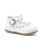 MELIA PEBBLE BUCKLE DIAMANTE FLOWER SHOE - WHITE.