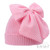 SOFT TOUCH Pink Chenille Ribbed Hat with/Large Turnover & Bow No. H668-W
