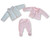NURSERY TIME BABY 3 PSCT SAT WITH POM POM TOP - N/B 0/3 3/6 6/9- PINK BW-10-1240