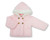 NURSERY TIME BABY KNITTED PRAM COATS WITH FUR HOOD-N/B 0/3 3/6 6/9-PINK BW-10-1254P