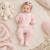 NURSERY TIME BABY 2 PCS SET WITH LACE COLLAR AND BOW - 80 - PINK BW-10-1263