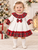 Kinder Boutique White/Red Bow Tartan Dress 6060