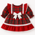 Kinder Collection  Red Tartan Long Sleeve Dress with Bow 5606.