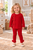 Visara Red Legging Set with Bling Bows Detail 8904