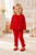 Visara Red Legging Set with Bows Detail 8759