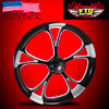 FTD Customs Black Contrast Harley Davidson 26 Fat Front Wheels Retaliate