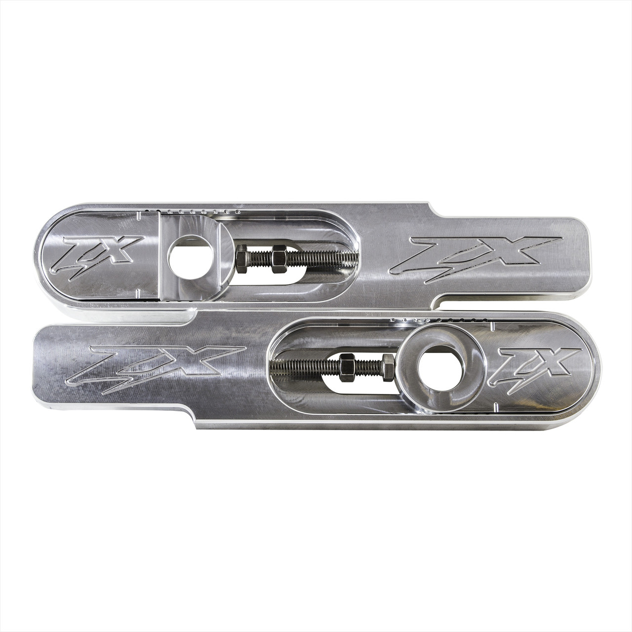 Kawasaki ZX6 Swingarm Extensions Raw Finish Engraved
