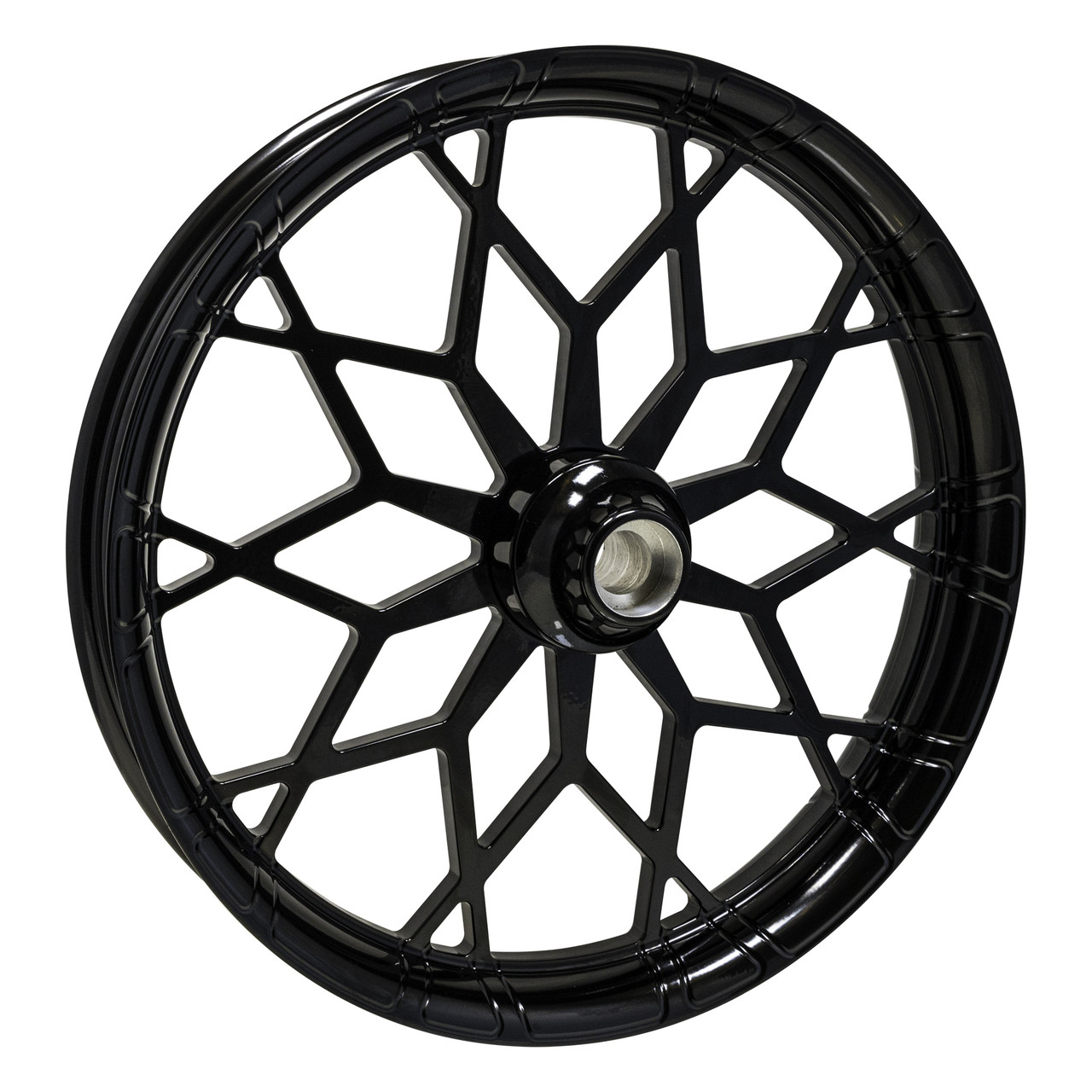 Gloss Black Harley Davidson 21 inch Fat Front Wheels Prodigy