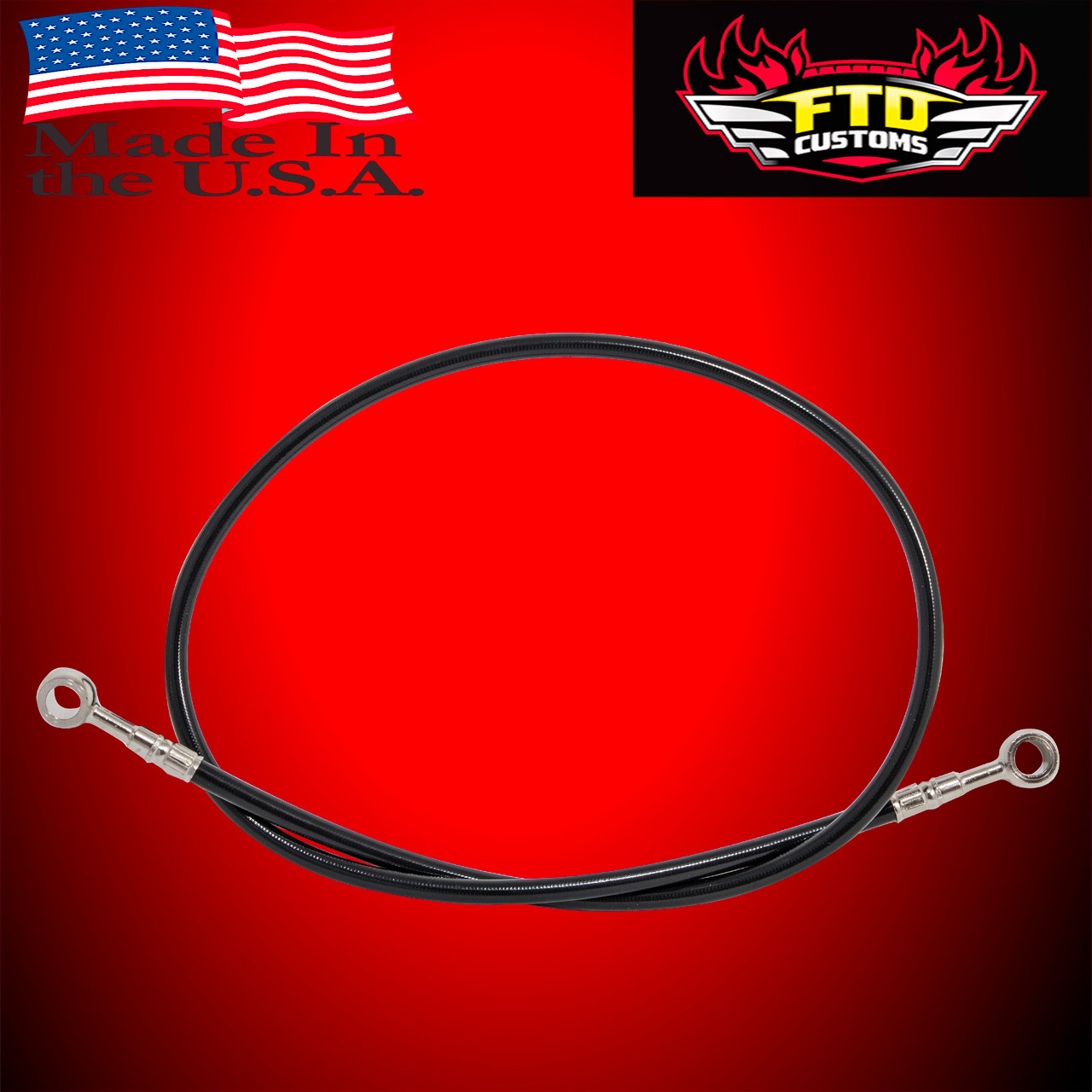 Galfer 60 inch ABS Rear Anti Lock Brake Line for swingarm extensions - Black