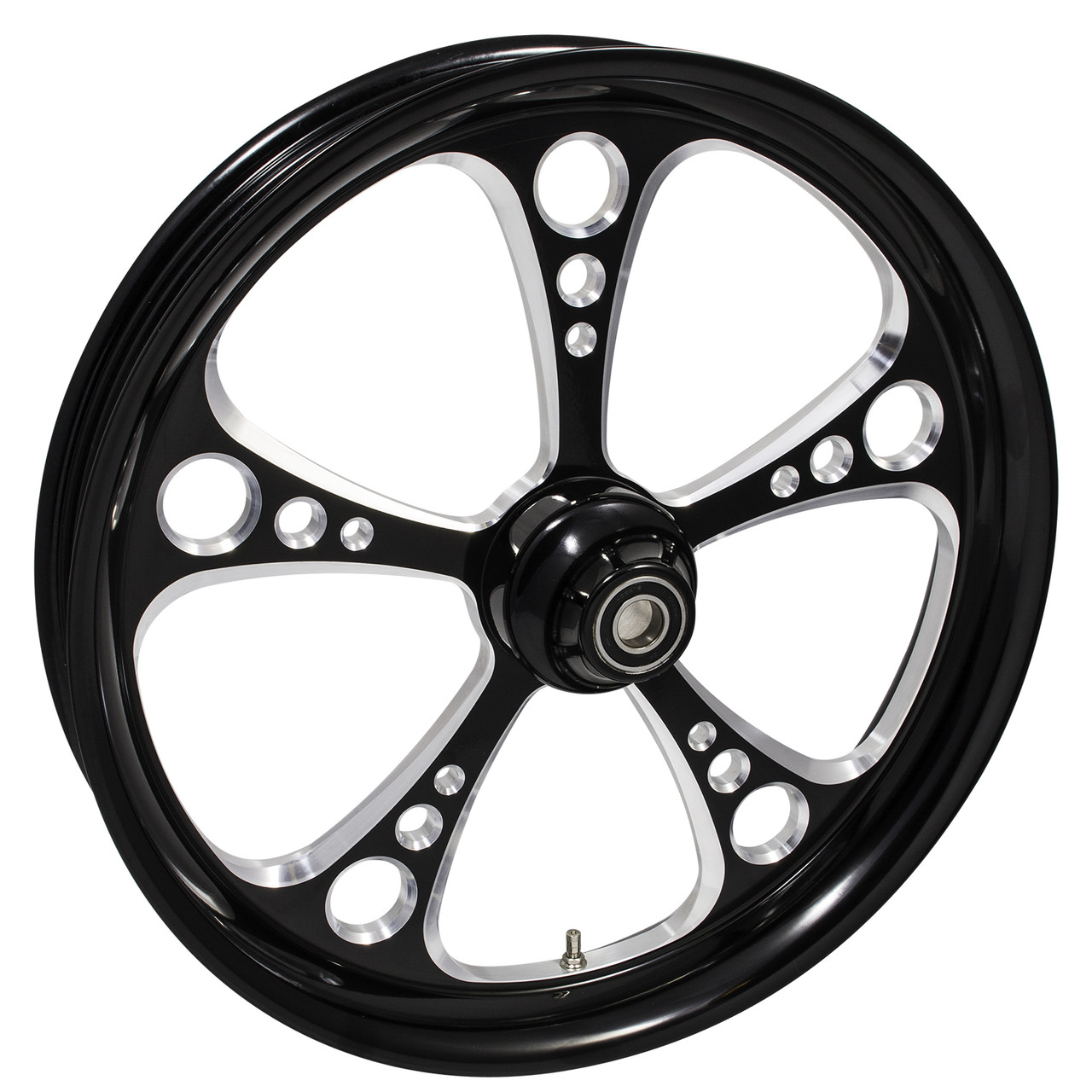 Black Contrast Harley Davidson 21 inch Fat Front Motorcycle Wheels 3 Shot