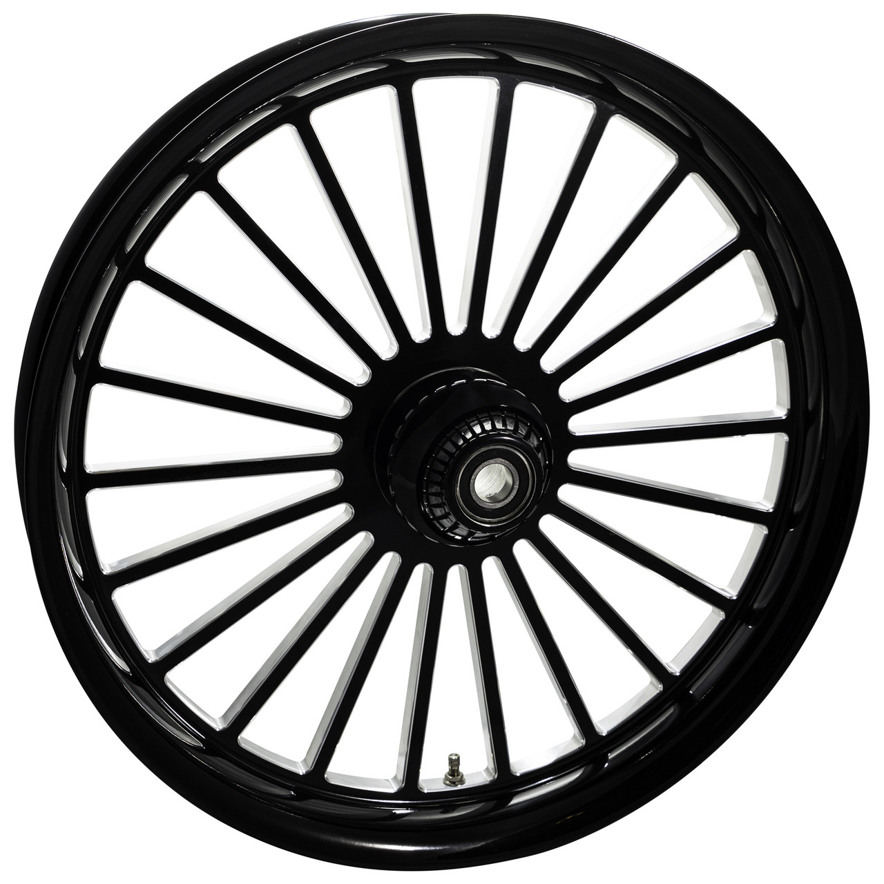 Black Contrast Harley Davidson 21 inch Fat Front Motorcycle Wheels Mystic