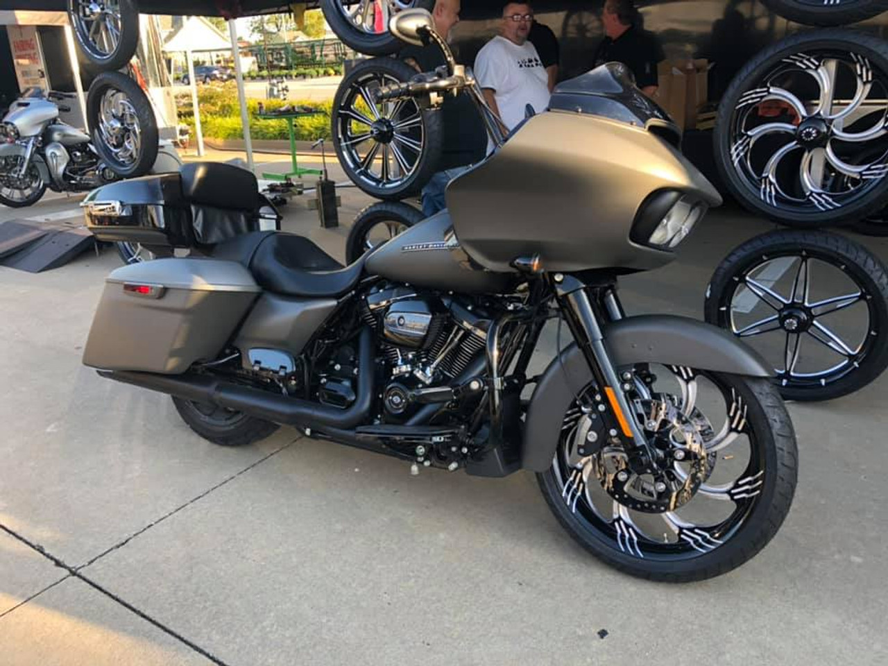 FTD Customs Harley Davidson 23 inch Black Contrast Fat Front Wheel Slasher