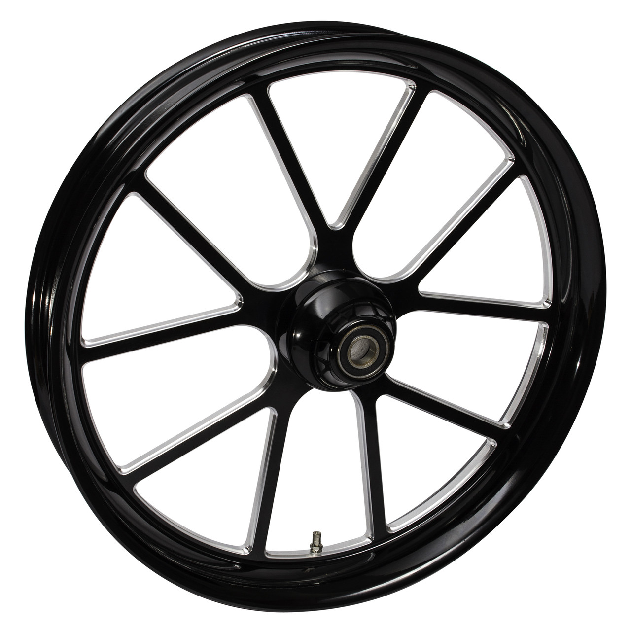 FTD Customs Harley Davidson 23 inch Black Contrast Fat Front Wheel Matrix