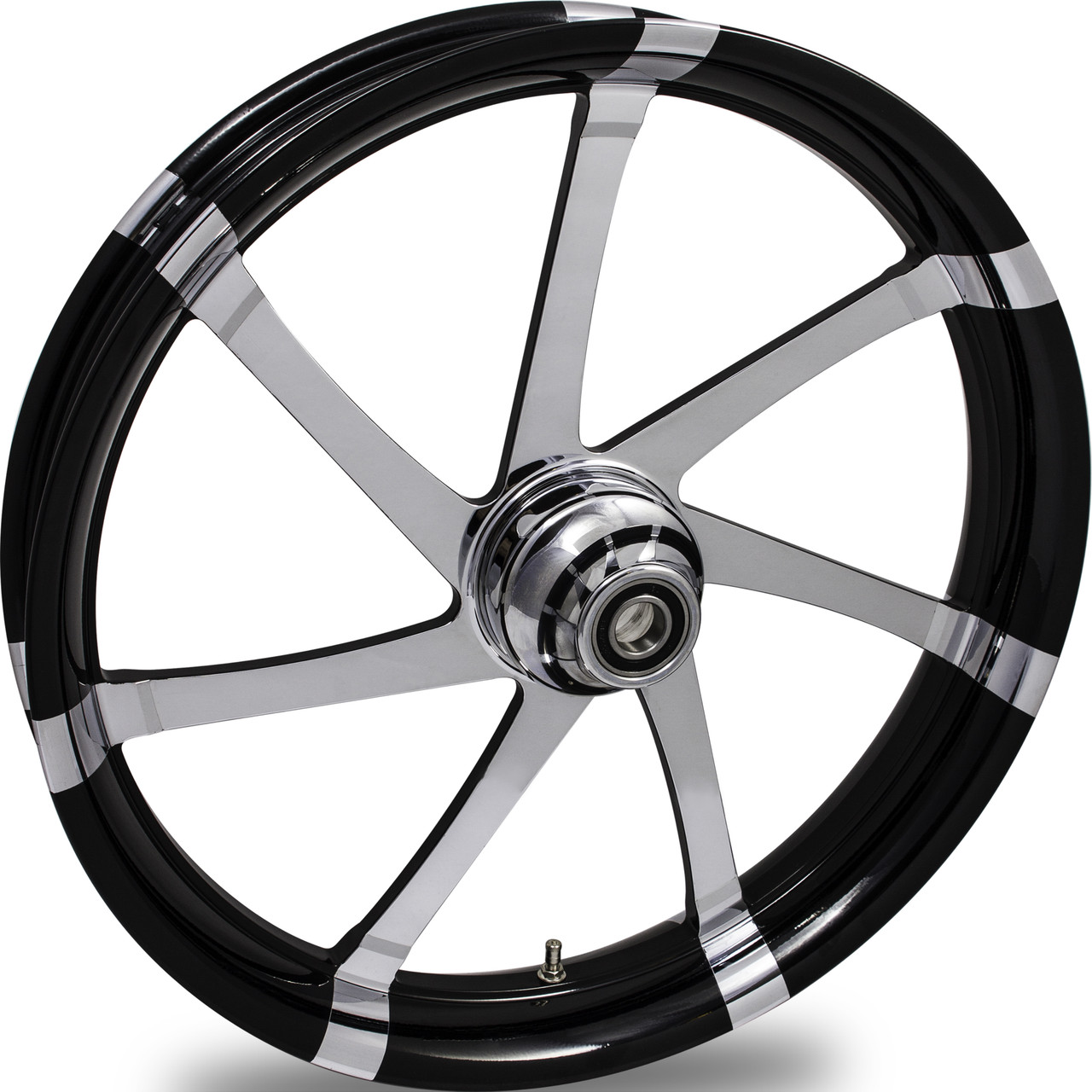 FTD Customs Black Contrast Harley Davidson 21 inch Fat Front Motorcycle Wheels -Agitator