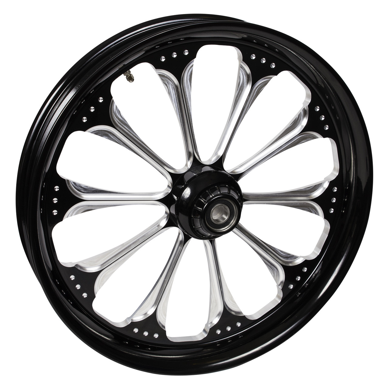 FTD Customs Black Contrast Harley Davidson 26 fat front Wheels Wizard