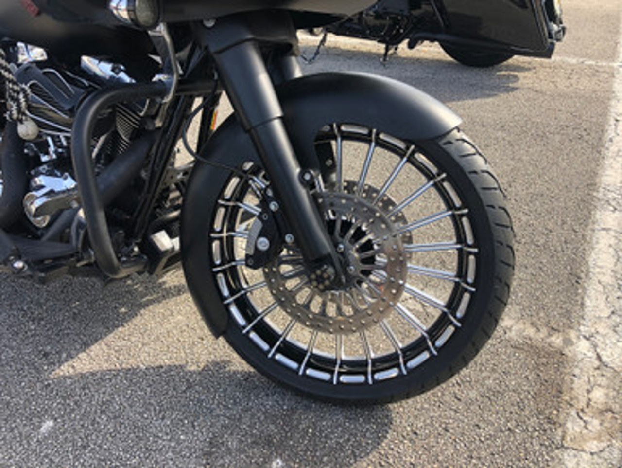 FTD Customs Black Contrast Harley Davidson 26 fat front Wheels Capone