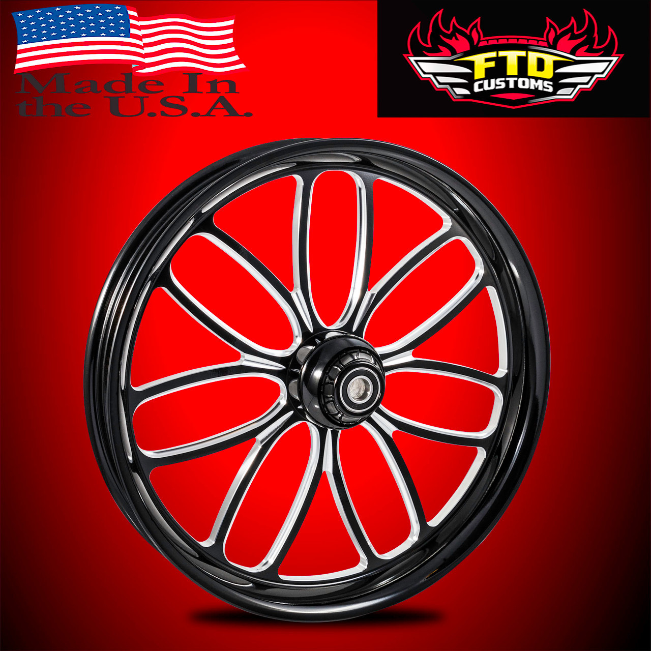 Harley Davidson Road Glide Wheels Black Contrast - Maverick