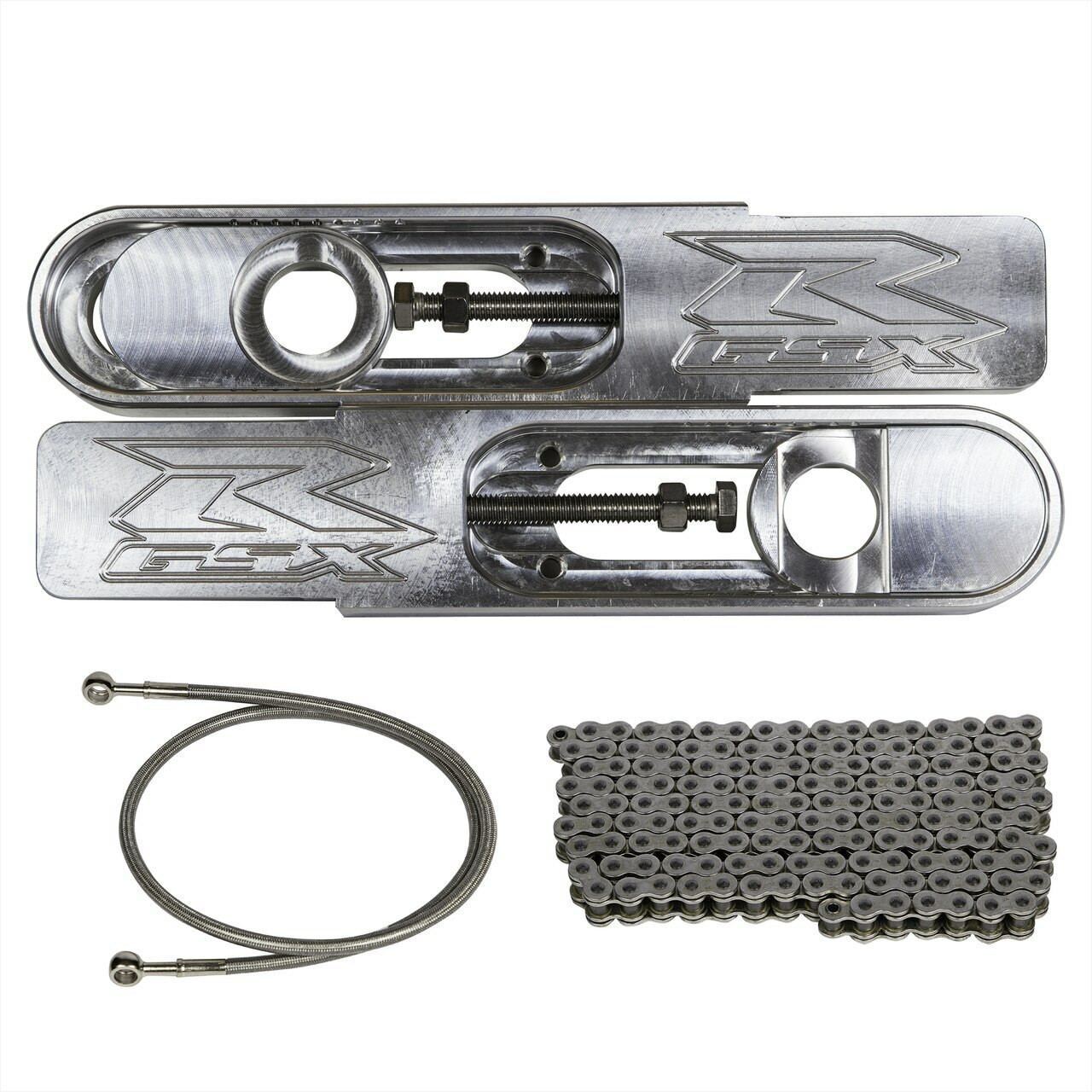 GSXR 1000 Swingarm Extensions - Raw Finish - Engraved