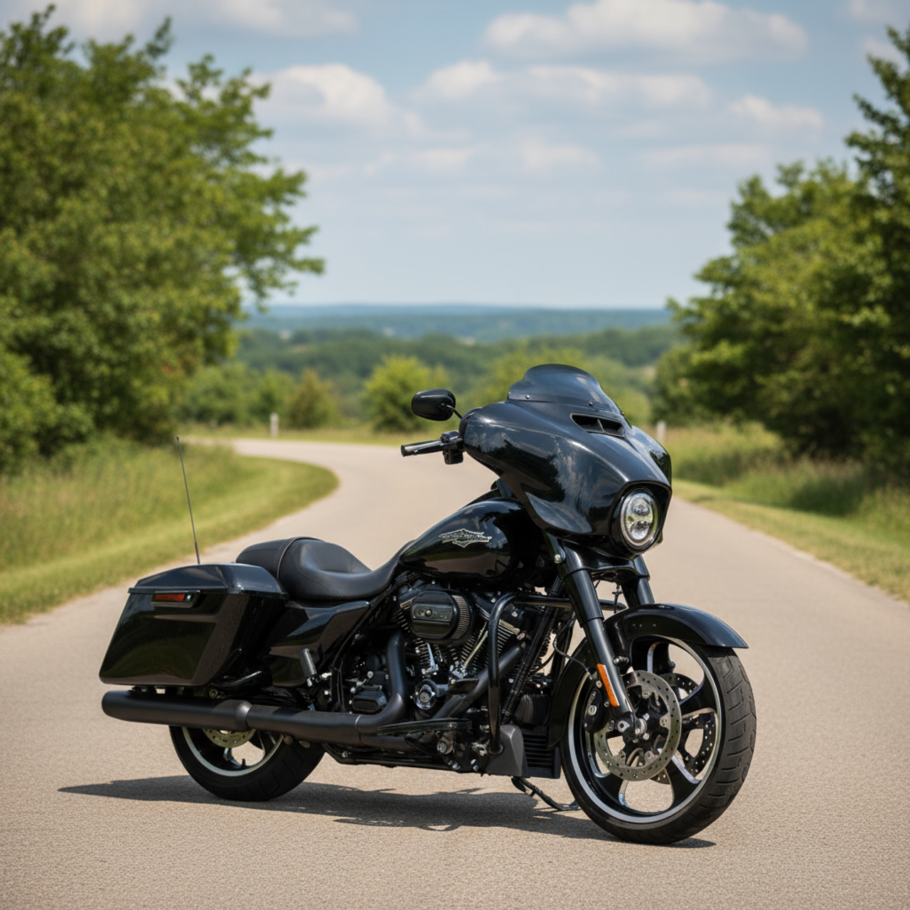 Harley Davidson Ultra Classic Wheels Black Contrast - 5 Blade