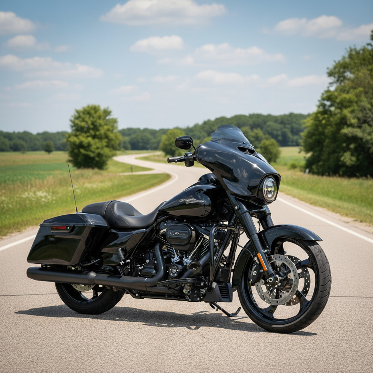 Harley Davidson Ultra Classic  Wheels All Black - Merlin