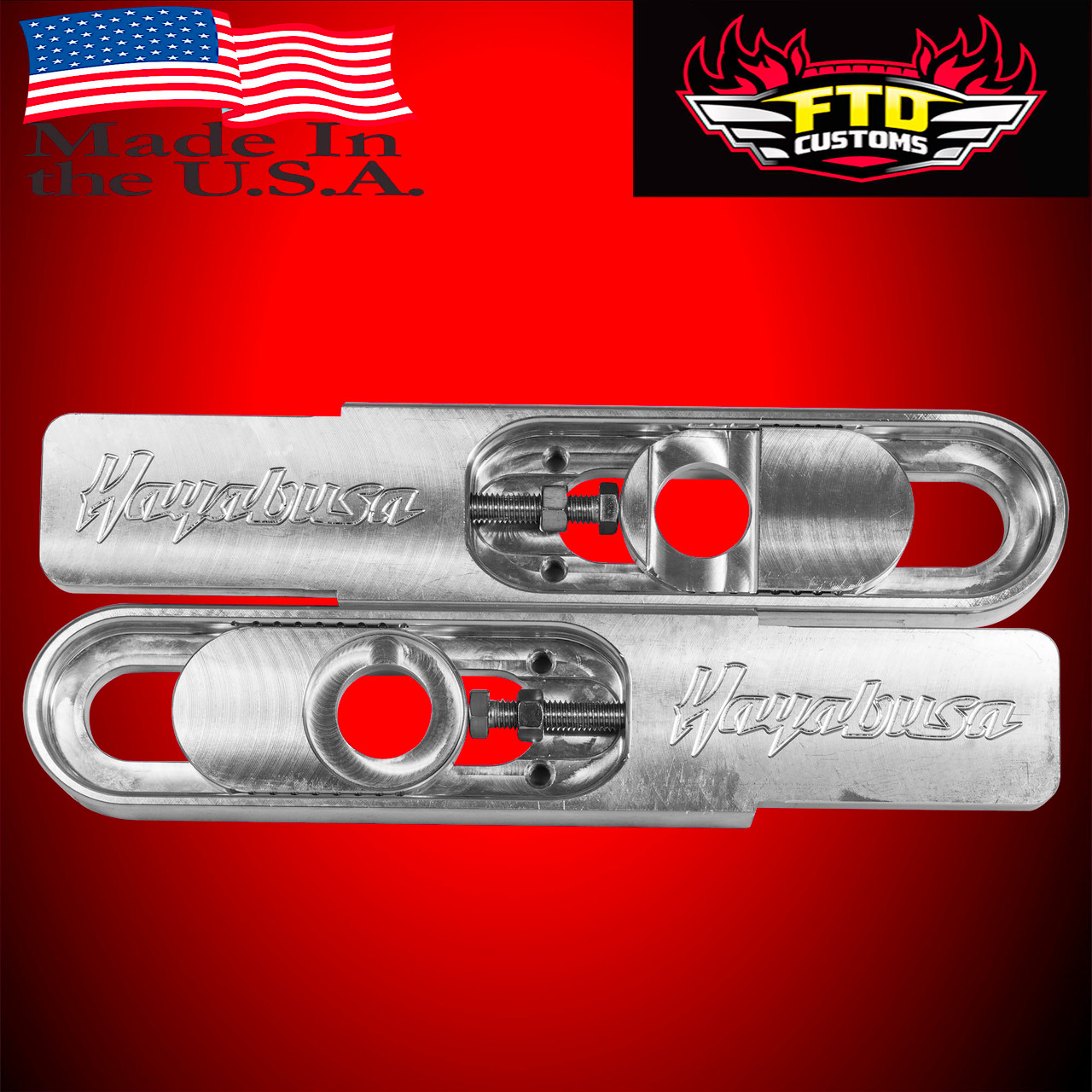 Hayabusa Swingarm Extensions - Raw Finish - Engraved