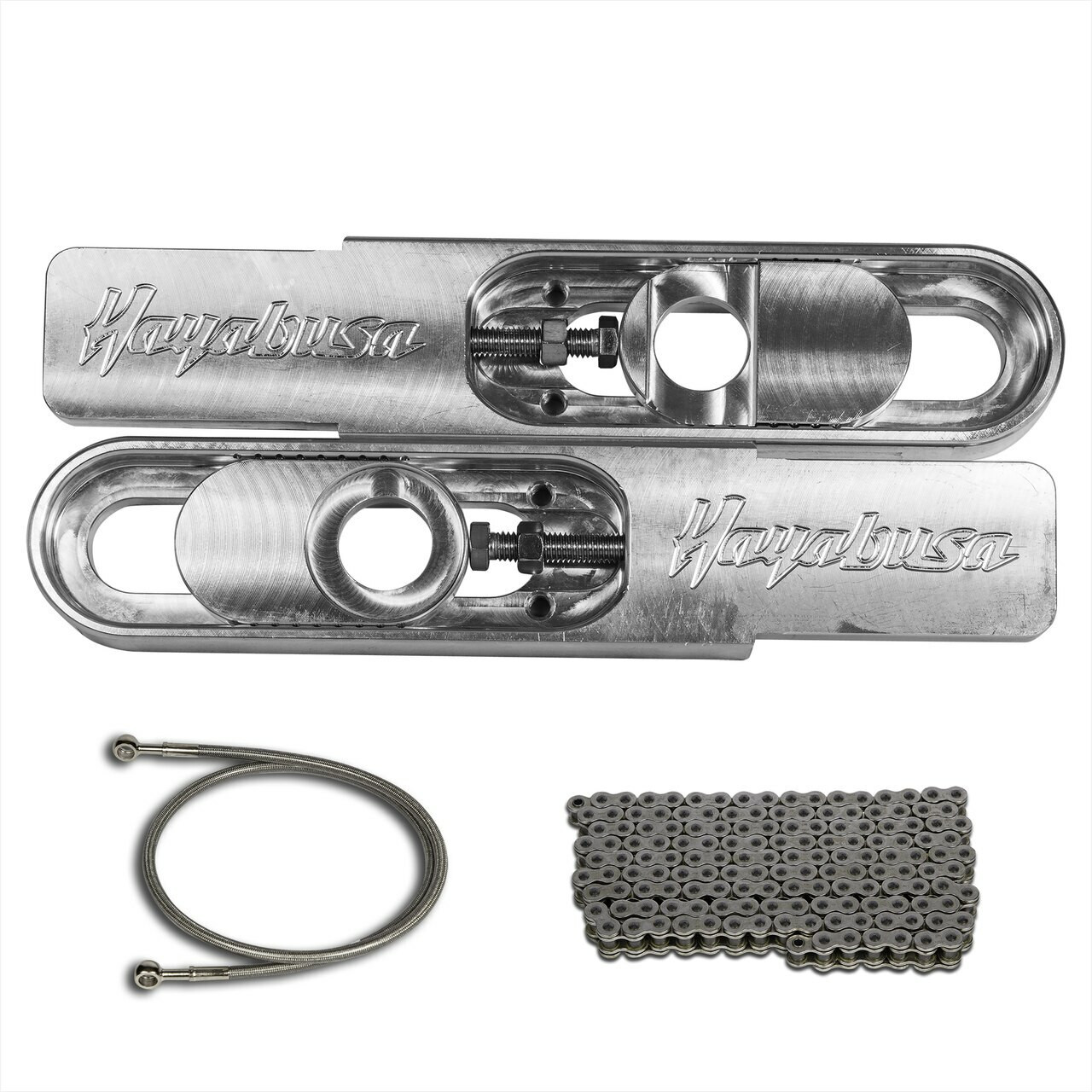 Hayabusa Swingarm Extensions - Raw Finish - Engraved