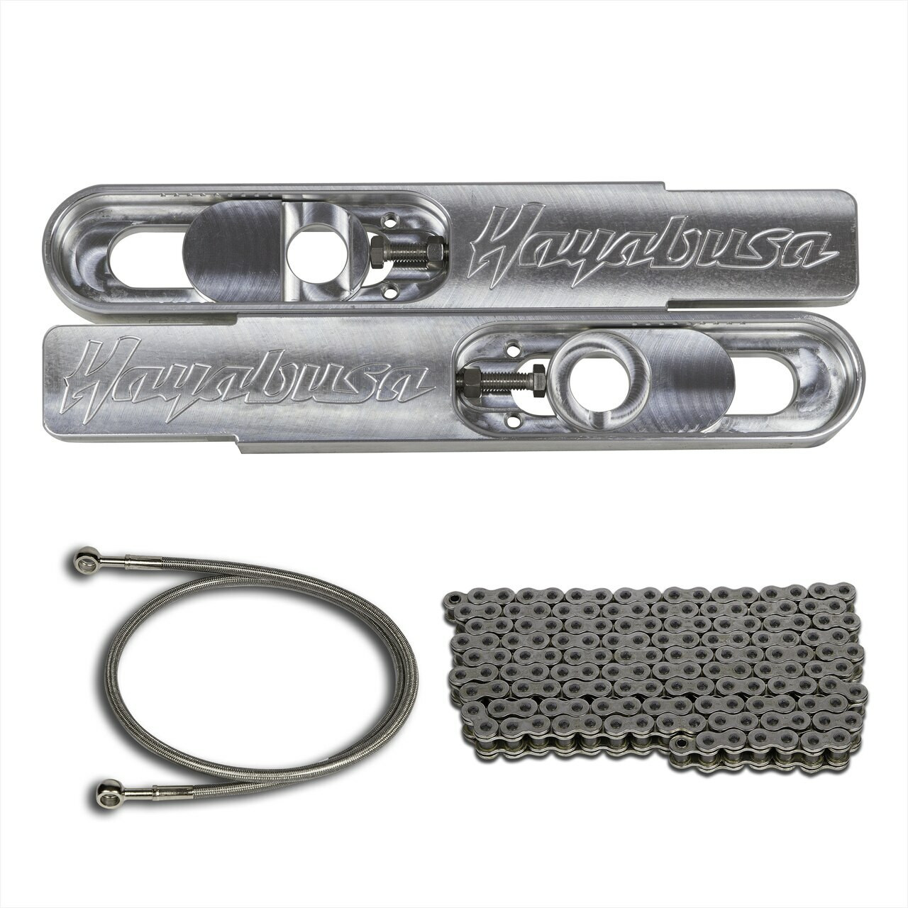 Hayabusa Swingarm Extensions 12 inch Stretch - Black Finish - Engraved