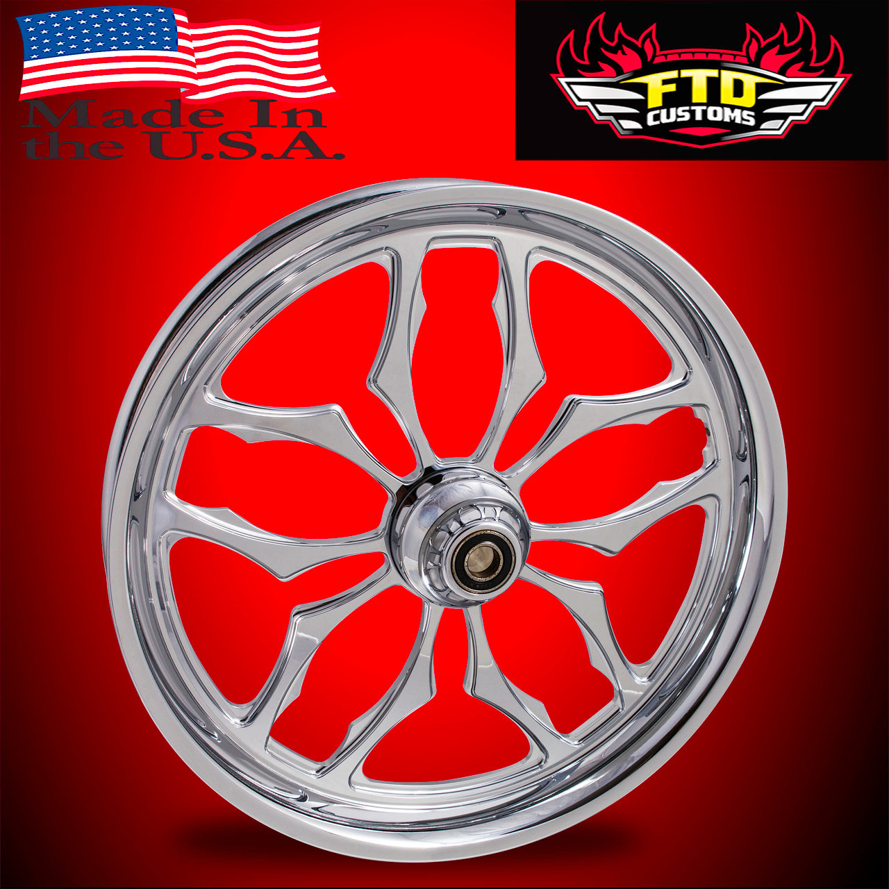 グッド Harley Davidson 18 x 5 Fat Front Wheels Chrome PVD - Thrasher