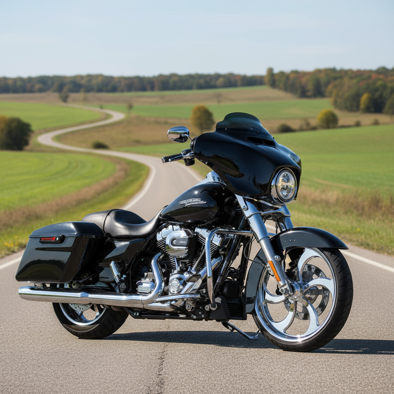 Harley Davidson 18 x 5 Fat Front Wheels Chrome PVD - Ripper Harley Davidson 18 x 5 Fat Front Wheels Chrome PVD - Ripper