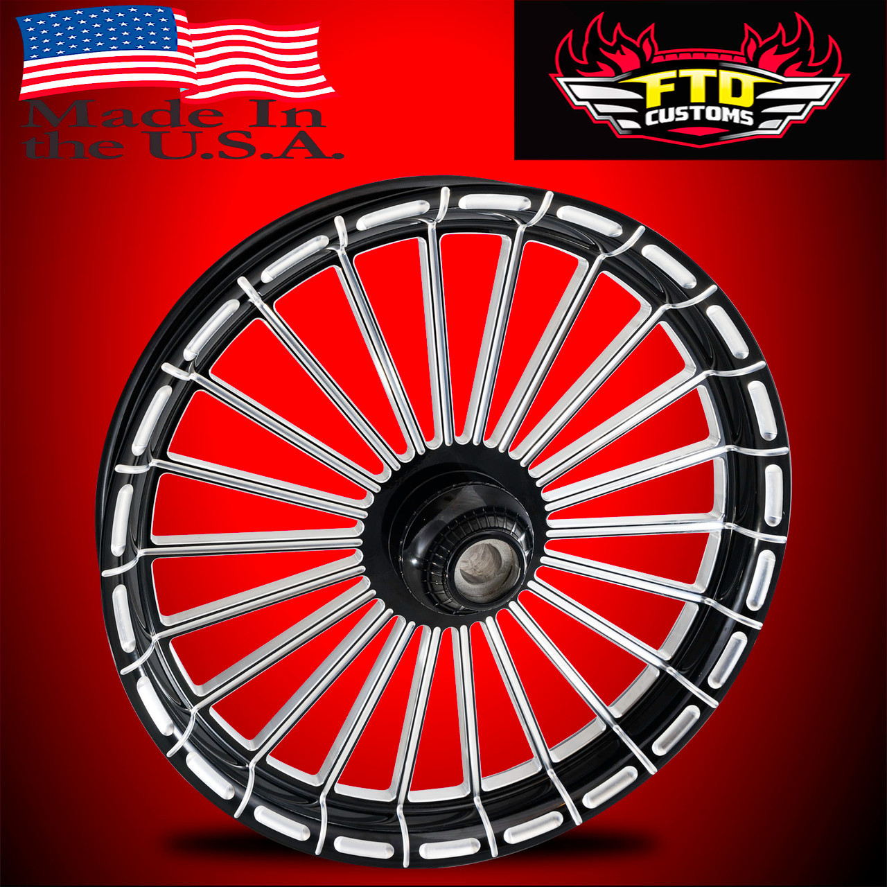 Harley Davidson 21 x 5 Fat Front Wheel Black Contrast - Capone