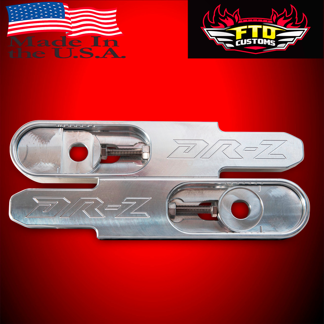 DR-Z400 Swingarm Extensions - Raw Finish - Engraved