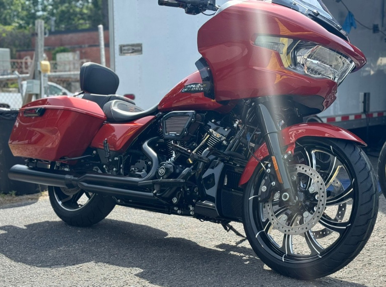 Harley Davidson Black Contrast Softail Wheels - Slayer