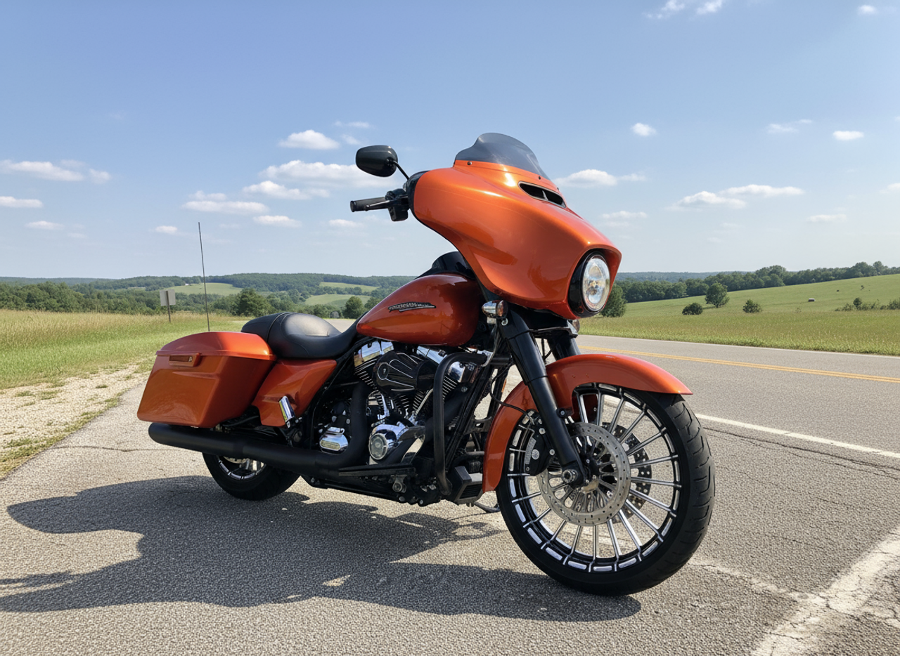 Harley Davidson Black Contrast Softail Wheels - Capone