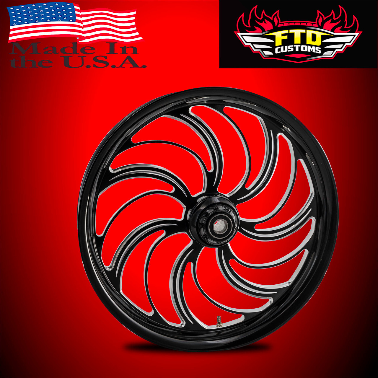 Harley Davidson Black Contrast Softail Wheels - Creeper