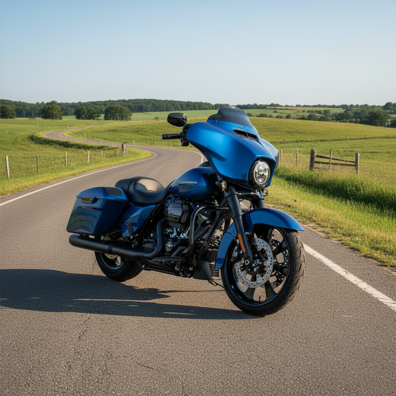Harley Davidson All Black Softail Wheels - Monarch