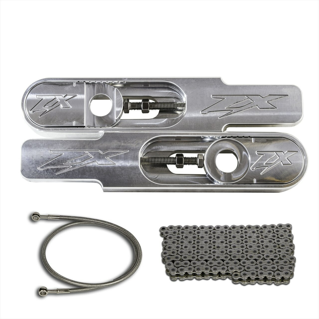 Kawasaki ZX14 Swingarm Extensions - Raw Finish - Engraved