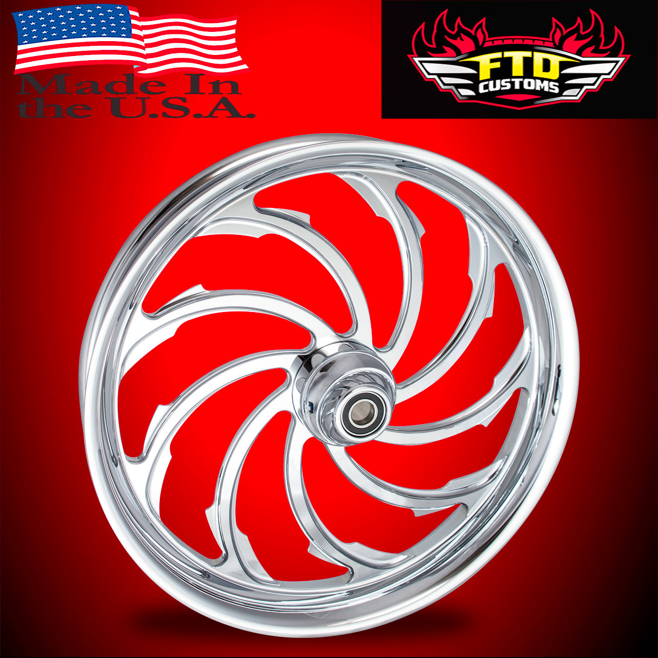 Harley Davidson 26 x 5 Fat Front Wheel Chrome PVD - Venom