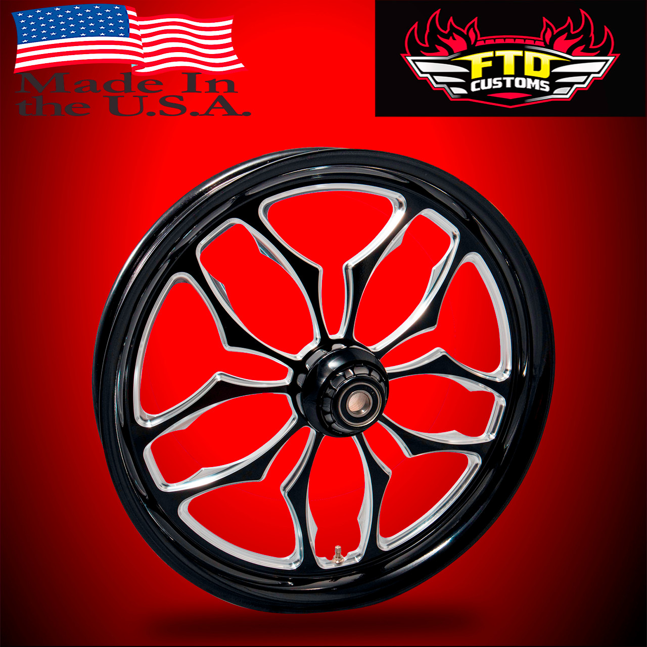 Indian Motorcycle Wheels Black Contrast - Thrasher