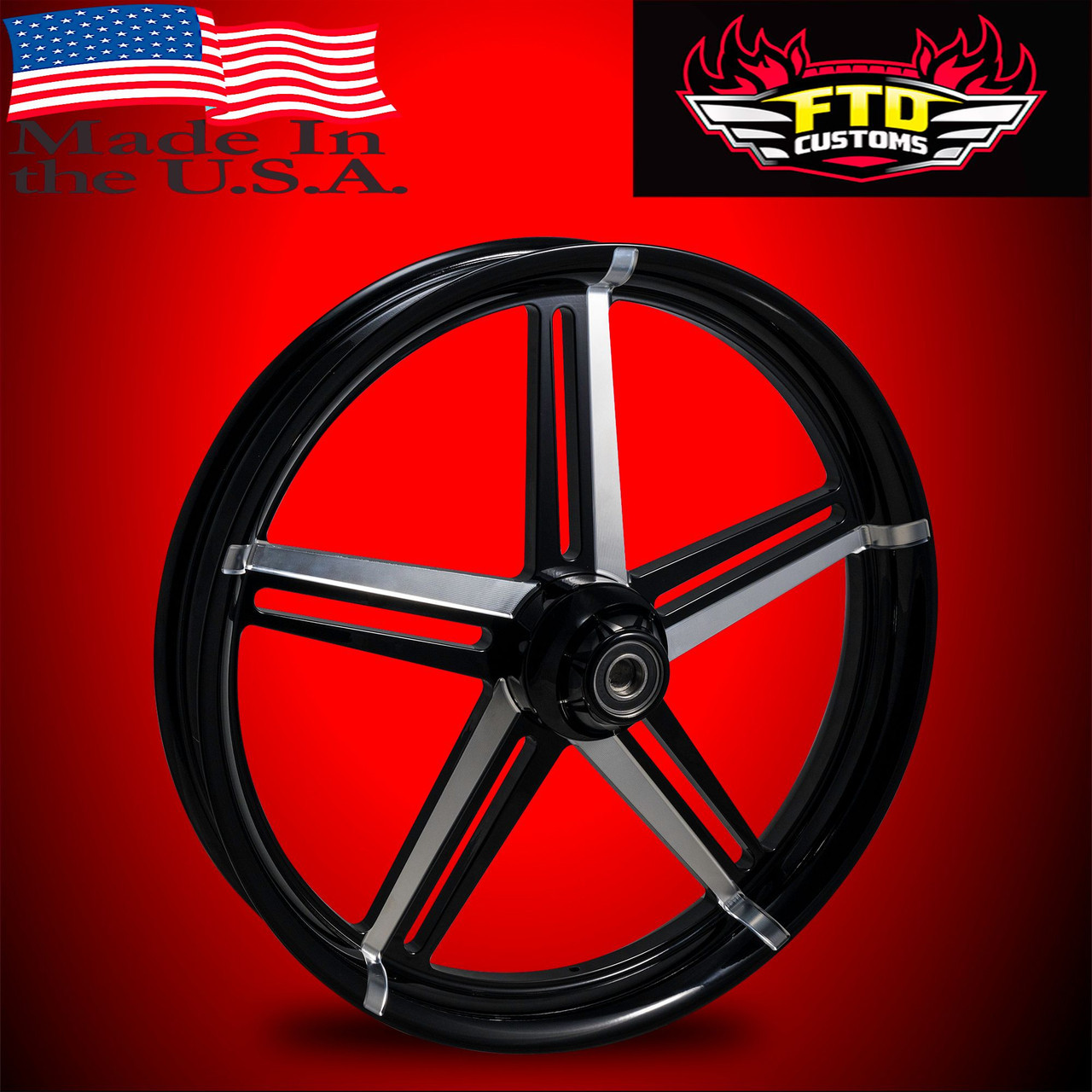 Indian Motorcycle Wheels Black Contrast - Reaper