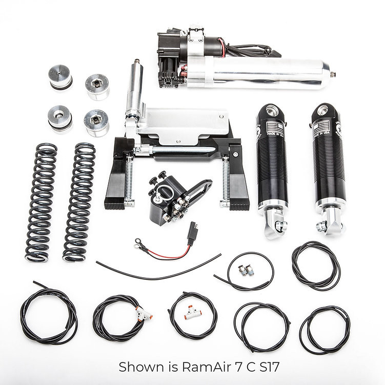 American Suspension Auto Up Center Stand with Ram Air Rear Air Ride and Fast Up Supertanker for 2014-2023 Harley Touring Models