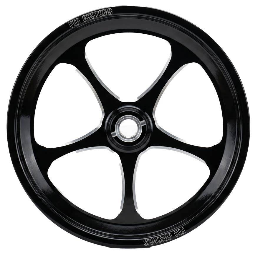 Black Contrast Dragster Front Wheels - 5 Blade
