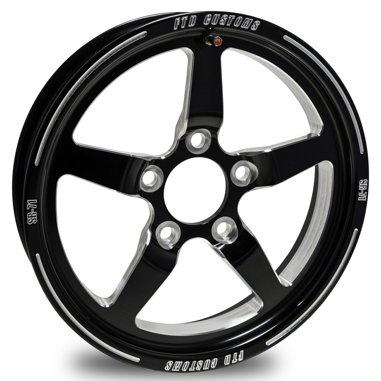 15 x 3.5 Front Drag Racing Wheels Black Contrast - Mayhem