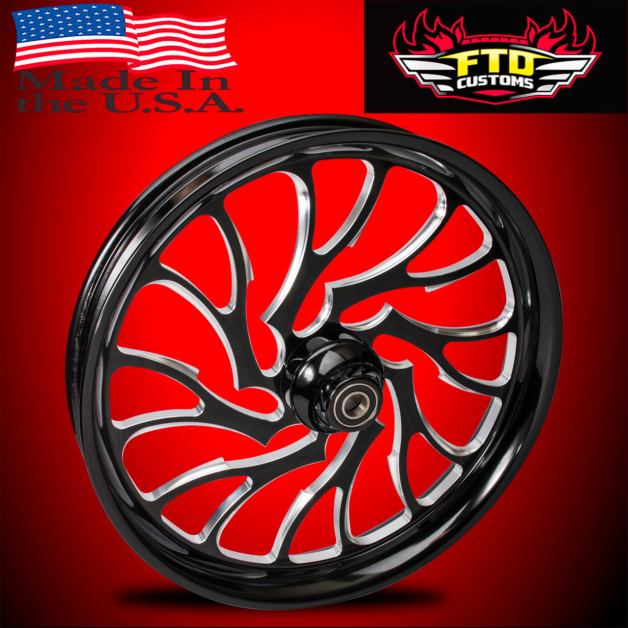 Harley Davidson Black Contrast Tri Glide and Freewheeler Wheels - Nightmare
