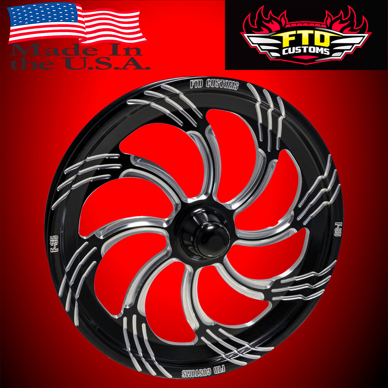 F35 Spindle Mount Front Wheels - Black Contrast