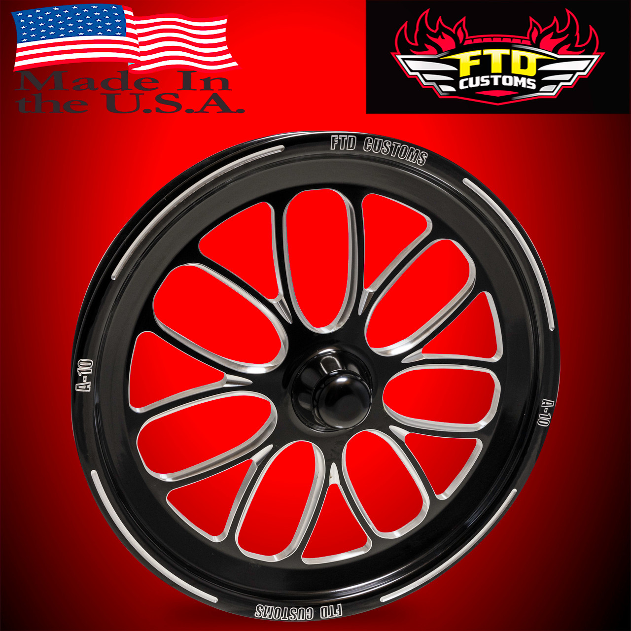 A10 Dragster Spindle Mount Front Wheels - Black Contrast