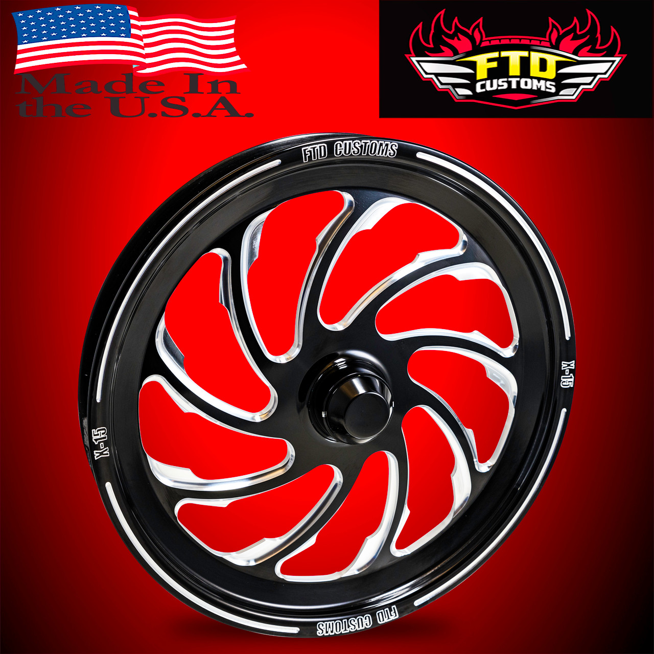 FTD customs racing wheel Dragster spindle mount front wheels