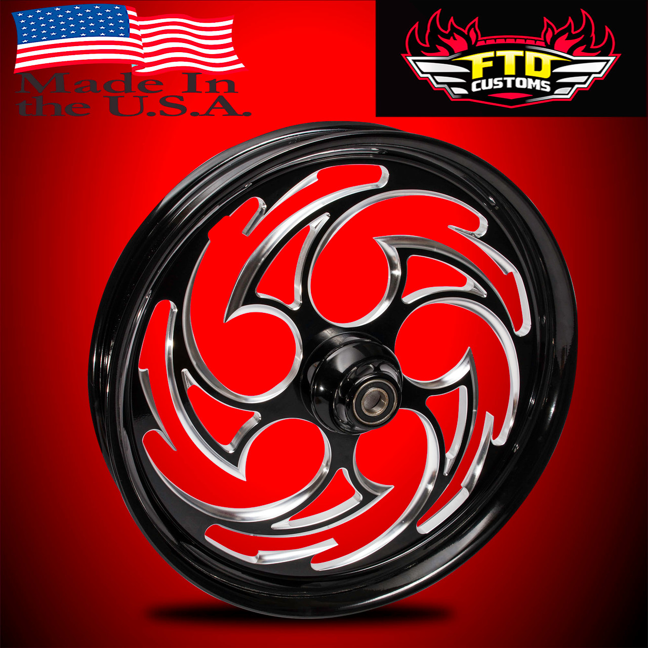 Indian Chieftain Black Contrast Motorcycle Wheels - Predator