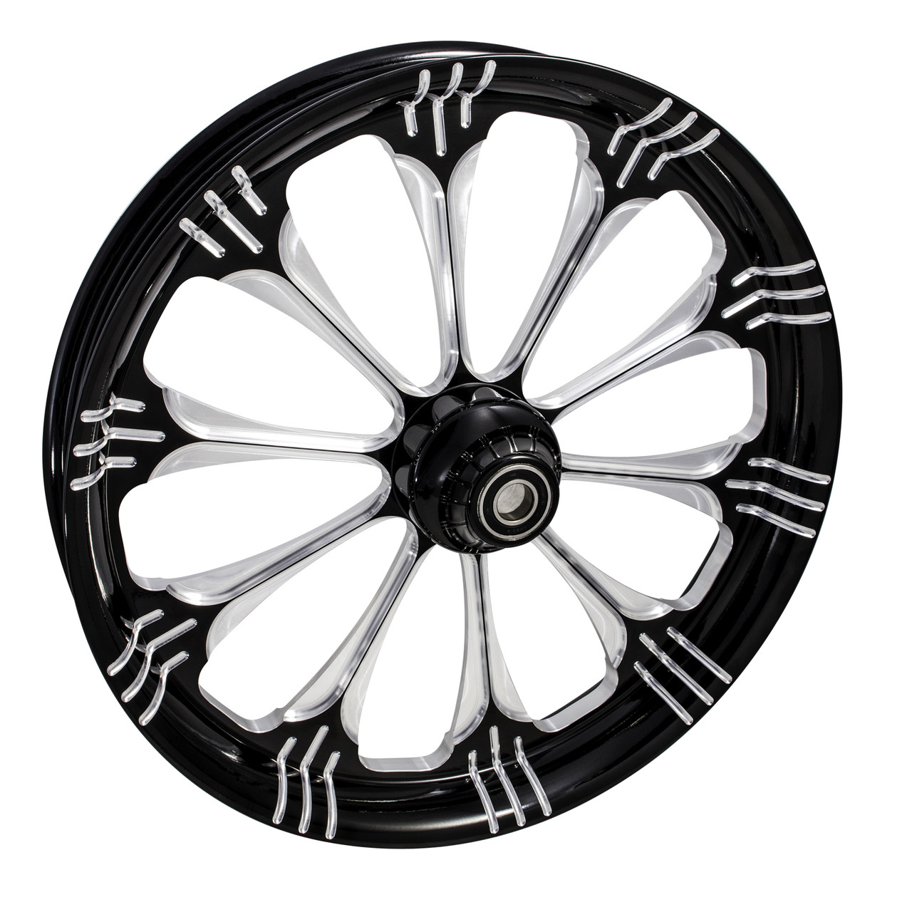 Harley Davidson Black Contrast Wide Tire Front Wheel - Warlock