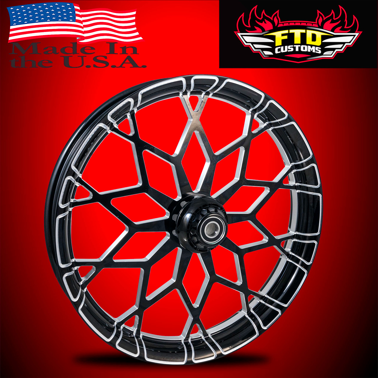 Harley Davidson Black Contrast Fat Boy Wheels - Prodigy