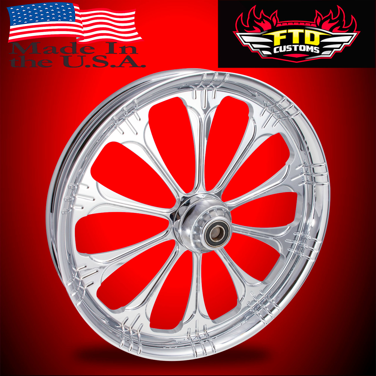 インディアン Indian Chieftain Chrome Motorcycle Wheels - Warlock